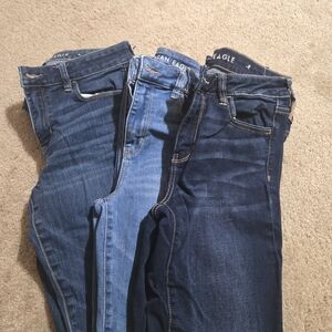 American Eagle Outfitters Women's Blue Skinny Jeans Trio
